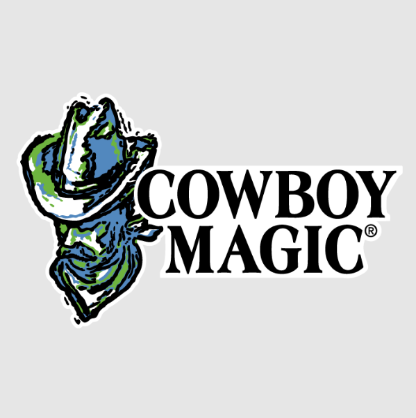 Cowboy Magic brand logo, link to Cowboy Magic products page