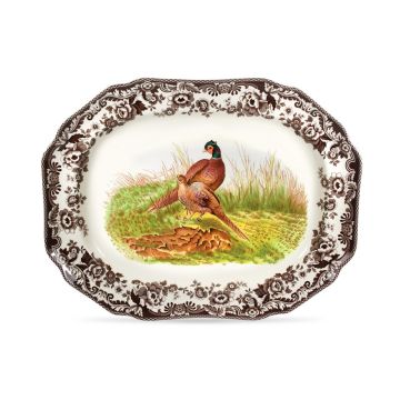 Spode Woodland Octagonal Platter - 19"