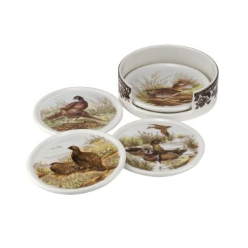 Spode 4 Piece Ceramic Coasters With Holder