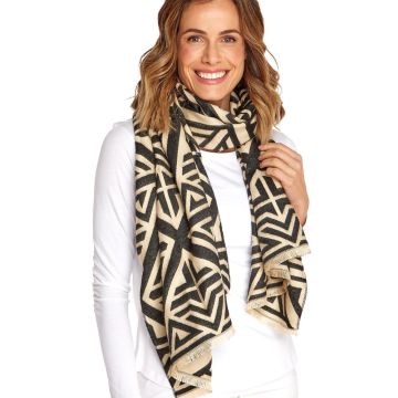 Twos Company Geometric Pattern Scarf - Assorted