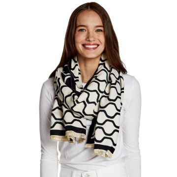Two's Company Black & White Scarf