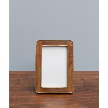 Chehoma Sloan Wooden Photo Frame With Rounded Brass Edge (10x15)