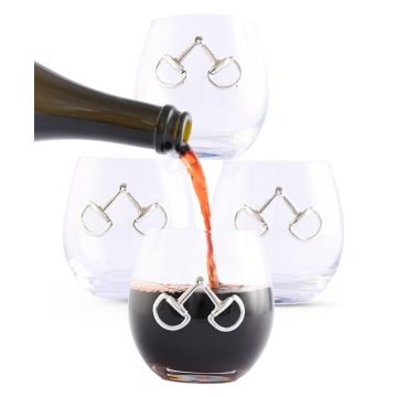 Arthur Court Equestrian Bit Stemless Wine Glass - Set Of 4