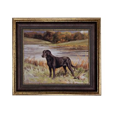 Madison Bay Co. Labrador Retriever with Duck Framed Painting 8" X 10"