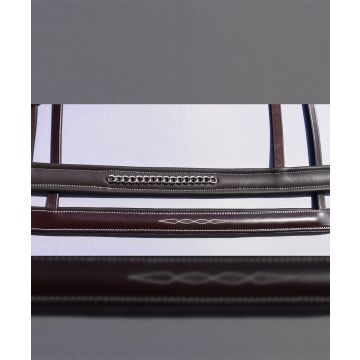 KL Select Red Barn Fancy Stitched Square Raised Chain Noseband