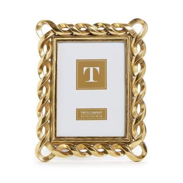 Two's Company Gold Ribbon Photo Frame - Multiple Sizes Available