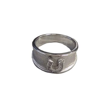 Wide Band Horseshoe Sterling Ring