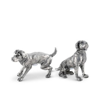 Vagabond House Pewter Spaniel Salt & Pepper Set