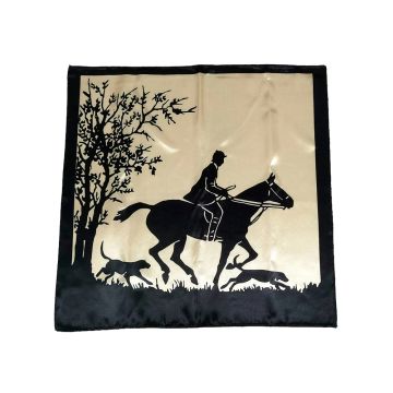 Fox Hunting Horse Hounds Equestrian Tally-Ho Satin Scarf