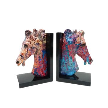 Resin Craft Horsehead Bookends - Set of 2