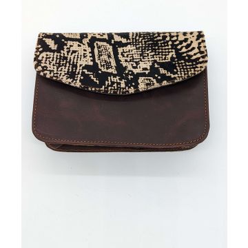 Small Cowhide & Leather Envelope Crossbody Purse