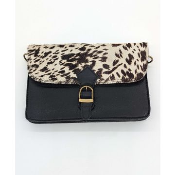 Cowhide & Leather Envelope Crossbody Purse