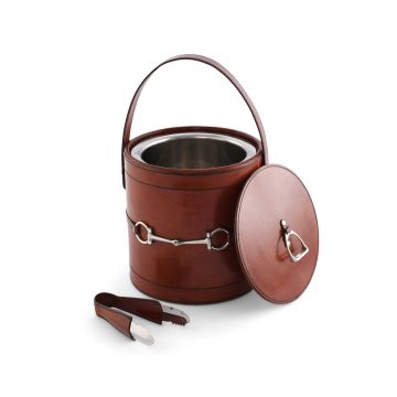 Vagabond House Premium Genuine Leather Bit Lidded Ice Bucket