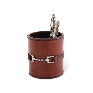 Vagabond House Premium Genuine Leather Stirrup Office Pen Holder