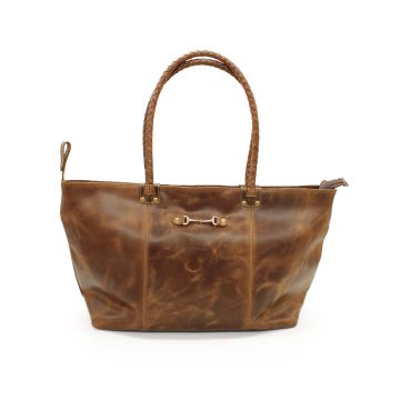 Equestrian Snaffle Bit Leather Tote Bag