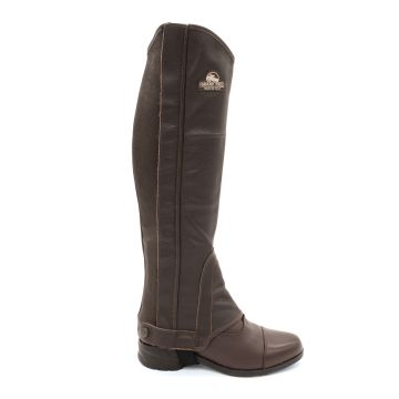 Grand Prix Half Chaps With Smooth Leather Stretch Panel