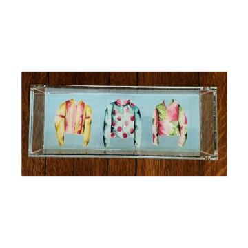 Ox Bow Decor Clear Decorative Tray With Equestrian Print
