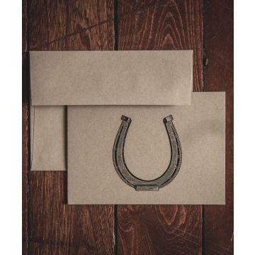 Single Folded Note Card With Design