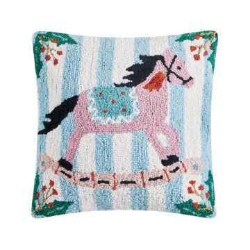 Wool Hooked Square Accent Pillow