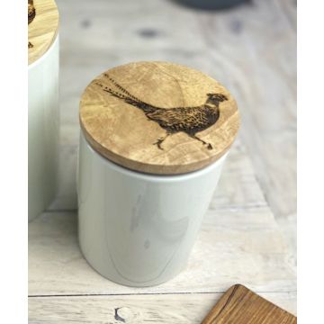 Selbrae House Oak & Ceramic Small Storage Jar