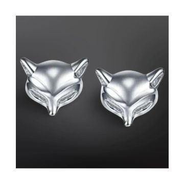 Equestrian Fox Mask Sterling Silver Stud Earrings